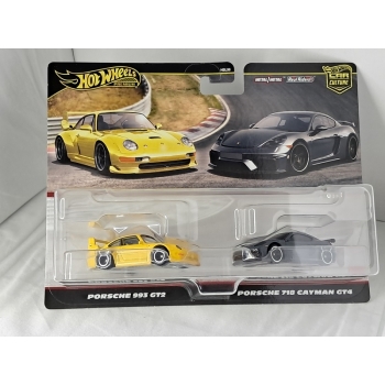 Hot Wheels 1:64 2 pack Premium - Porsche 993 GT2 Porsche 718 Cayman GT4